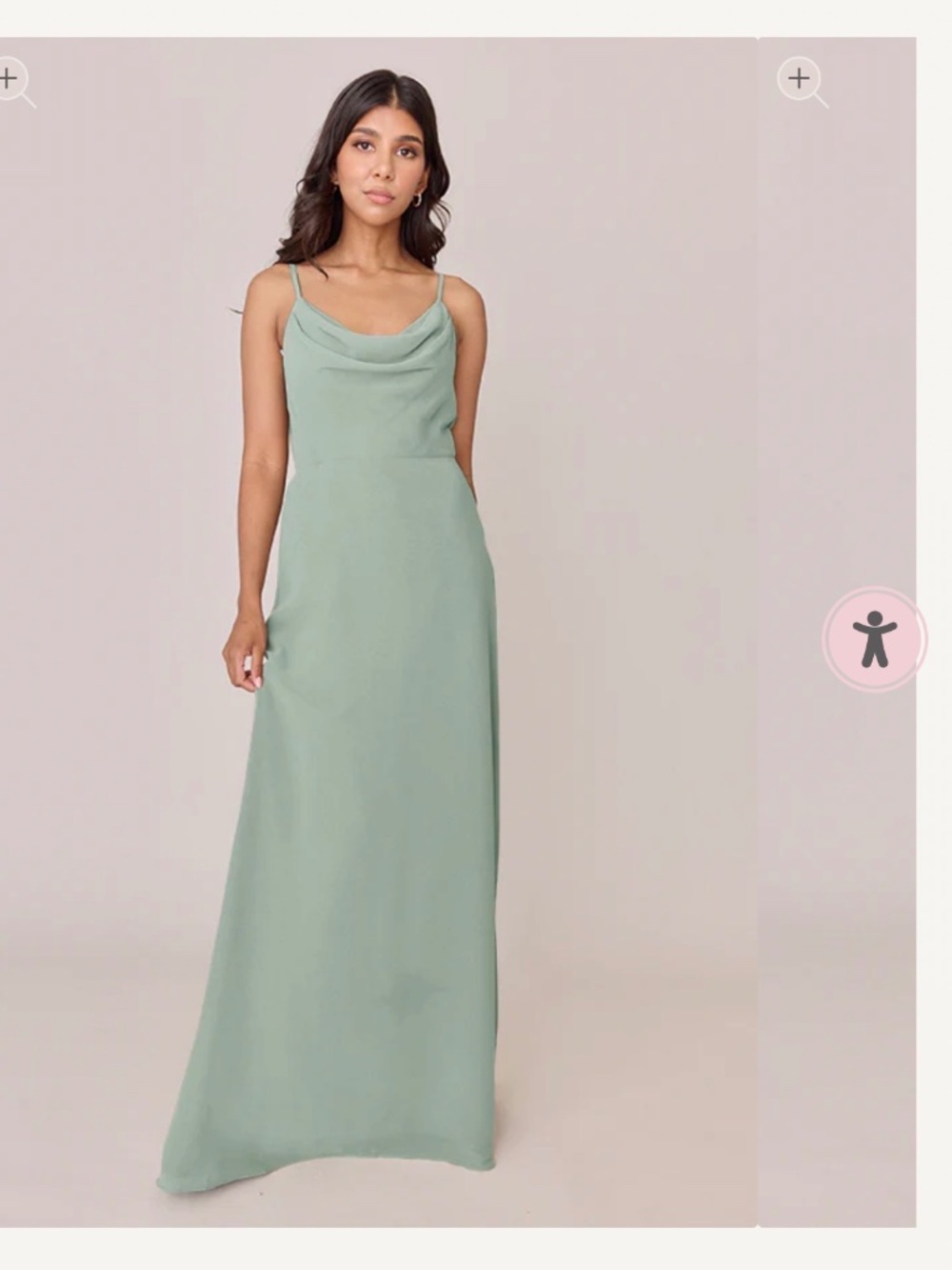 REVELRY Nadia Chiffon Dress, Sage Green - Size 4